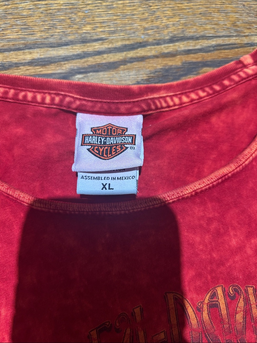 Harley-Davidson Red Mineral-Wash Short Sleeve Graphic Tee - Picture 5 of 7